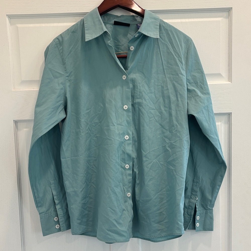 Karen Scott Aqua Collared Shirt